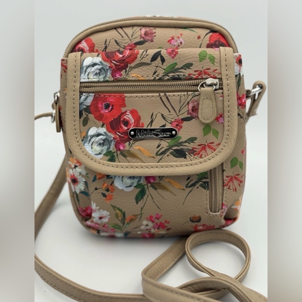 MultiSac Mini Micro Everest Crossbody Shoulder Bag Purse Floral Print Adjust EUS